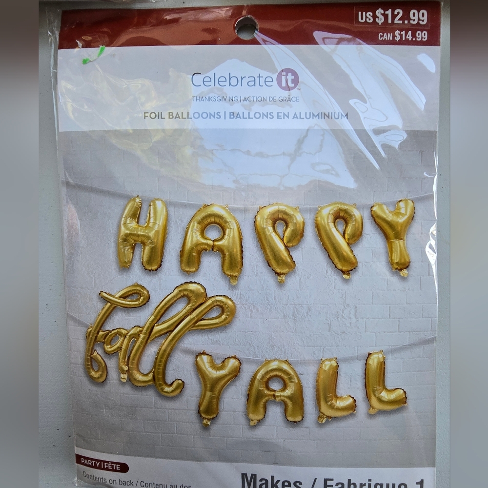 Celebrate It Gold Foil Balloons - Happy Fall Y'all